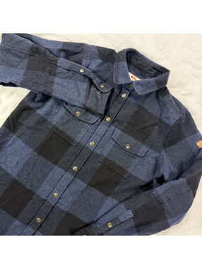 Fjallraven Canada Shirt W Womens S Navy Black Wool Flannel Plaid F90835